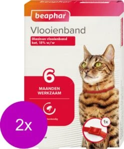 Beaphar Vlooienband 6 Maanden Kat 35 Cm - Anti Vlooienmiddel - 2 X Rood -Winkel Voor Kattenbenodigdheden 1000x1200