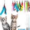 Merkloos 2 Kattenhengels Met 10 Speeltjes – Bewegende Kattenspeeltjes Met Veren En Belletjes – Interactieve Kattenspeelgoed Voor Kittens – Cat Toys -Winkel Voor Kattenbenodigdheden 1015x1200 2