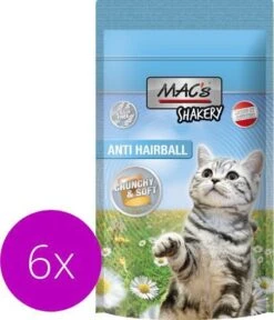 Mac’s Shakery Kattensnoepjes Anti-Haarbal - Graanvrij - Gebits Reinigend - 6 X 60g