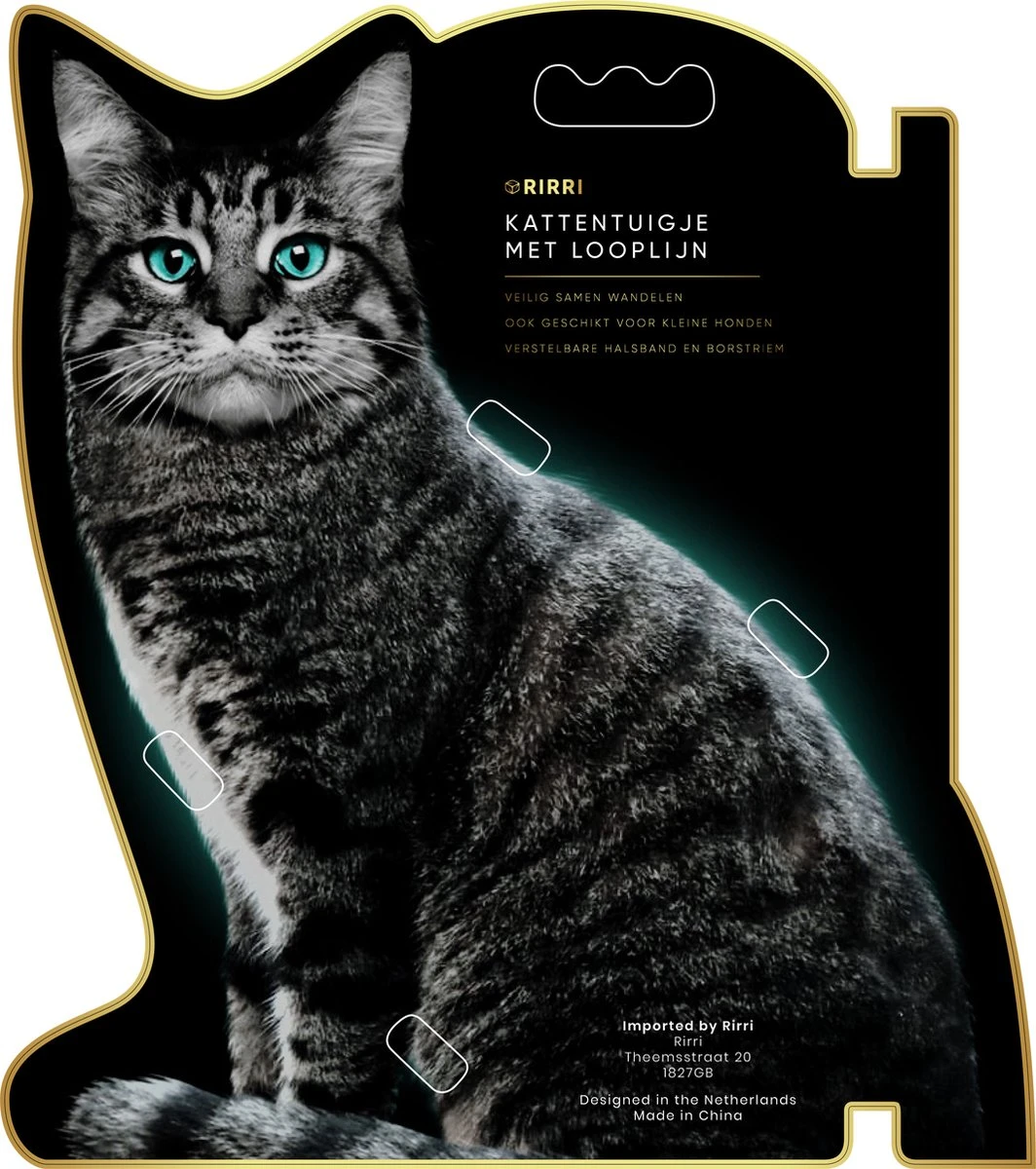 Rirri Kattenharnas Met Looplijn - Kattentuigje Met Looplijn Hoogwaardige Kwaliteit - Zwart 9 Rirri Kattenharnas Met Looplijn - Kattentuigje Met Looplijn Hoogwaardige Kwaliteit - Zwart - Afbeelding 7