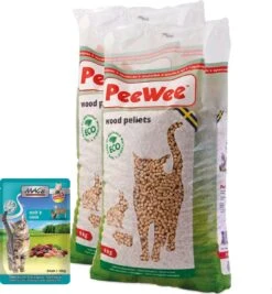 Peewee Houtkorrels Kattenbakvulling - 2 X 9 Kg (18 Kg, 28l) + Gezonde Kattensnack -Winkel Voor Kattenbenodigdheden 1112x1200 3