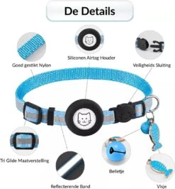BJØRK Kattenhalsband Airtag - Reflecterend - Zwart - Verstelbaar - 20 Tot 30 Cm - Tracker- GPS - Geschikt Voor Apple AirTag - Kattenriem - Katten Accessoire - Halsband Kat Airtag -Winkel Voor Kattenbenodigdheden 1113x1200