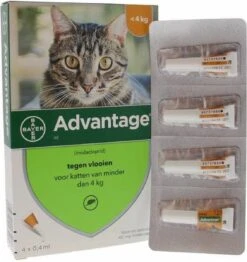 Bayer Advantage 40 Tegen Vlooien - <4kg - 4 X 0,4 Ml - Adult 26 Bayer Advantage 40 Tegen Vlooien - <4kg - 4 X 0,4 Ml - Adult -Winkel Voor Kattenbenodigdheden 1132x1200
