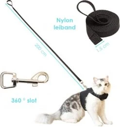 Kattentuigje Met Leiband Riem Kattenharnas Geel Maat M Kat & Kitten - Dieren Kattenriem - Cat Leash - Halsomvang 20 Tot 26cm - Borstomvang 30 Tot 34cm - Zootic® -Winkel Voor Kattenbenodigdheden 1133x1200 3