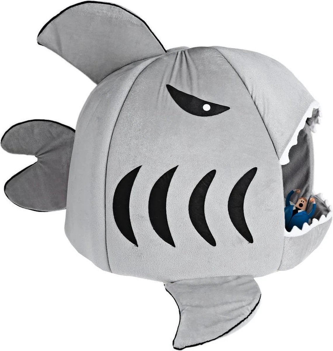 MikaMax Haai Hondenmand - Kattenmand - Dierenmand - Huisdierkussen - Mand Of Bed - Origineel - Extra Zacht Materiaal - 42 X 42 X 36 Cm 4 MikaMax Haai Hondenmand - Kattenmand - Dierenmand - Huisdierkussen - Mand Of Bed - Origineel - Extra Zacht Materiaal - 42 X 42 X 36 Cm - Afbeelding 2