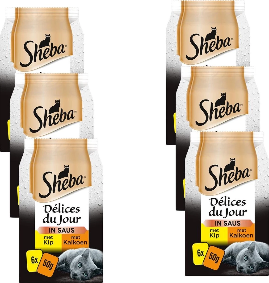 Sheba Delices Du Jour In Saus Katten Natvoer - Kip & Kalkoen - 36x50g 4 Sheba Delices Du Jour In Saus Katten Natvoer - Kip & Kalkoen - 36x50g - Afbeelding 2