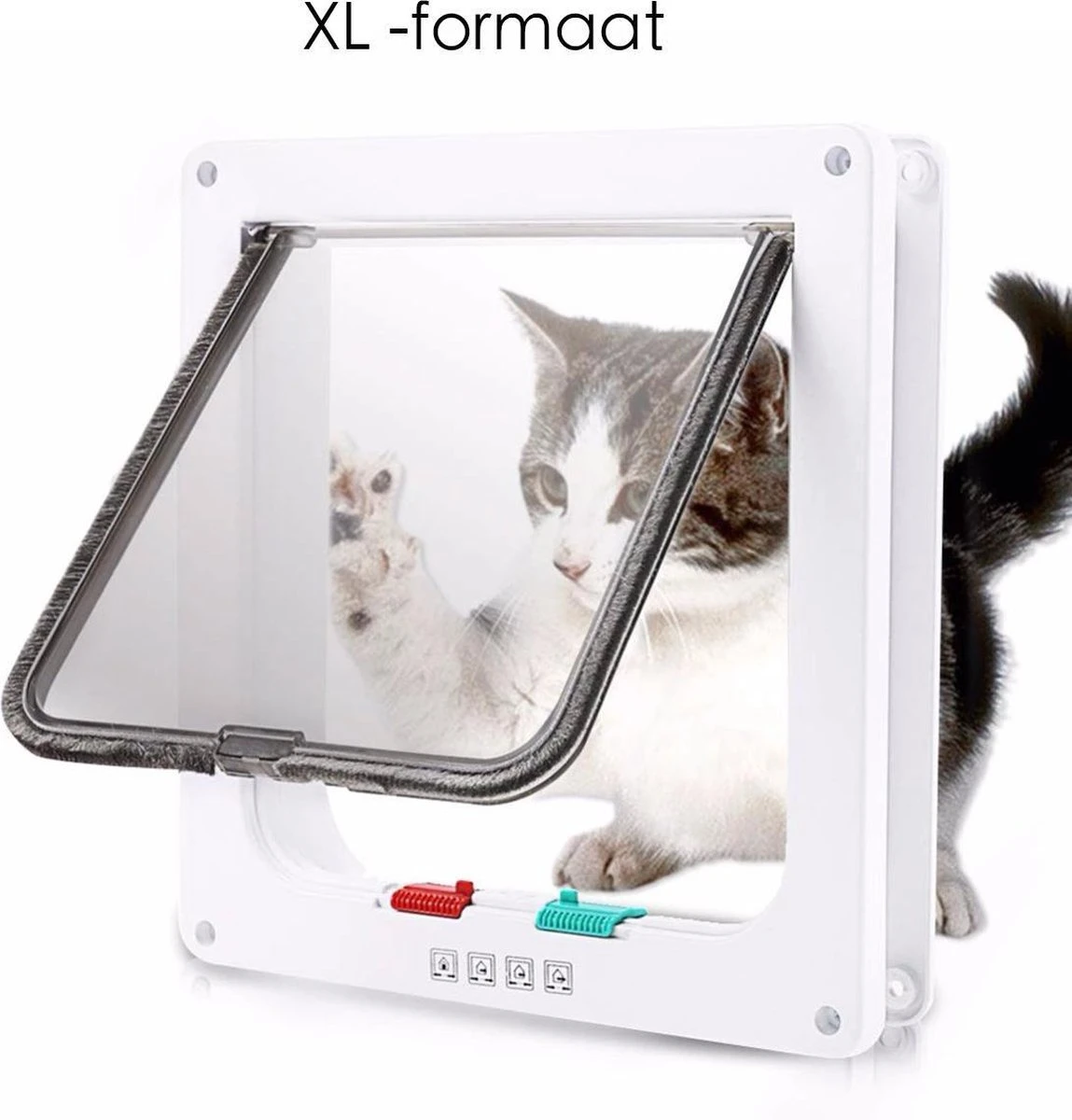 Merkloos Kattenluik - Inclusief Tunnel - 4 Vergendelingsstanden - Wit - Waterdicht - 23 X 25 X 5.5 Cm 5 Merkloos Kattenluik - Inclusief Tunnel - 4 Vergendelingsstanden - Wit - Waterdicht - 23 X 25 X 5.5 Cm - Afbeelding 3