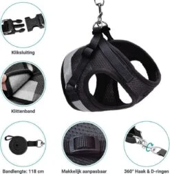 Merkloos Kattentuigje Met Looplijn | Zwart Kattenharnas | Easy Step In | Kattenriem | Kattenlijn | Kattentuig | Maat S -Winkel Voor Kattenbenodigdheden 1173x1200 3