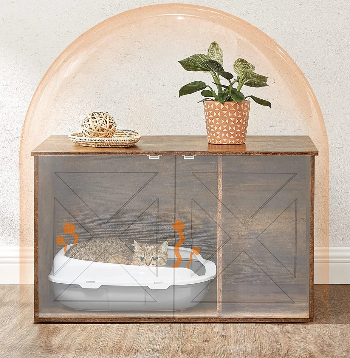 Kattenbak Kast, Kattentoilet, Vintage 11 Kattenbak Kast, Kattentoilet, Vintage - Afbeelding 9