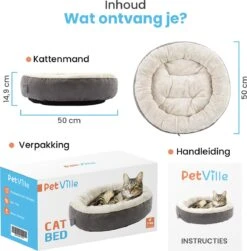 Petville Kattenmand - 50 Cm - Wasbaar - Donut - Waterbestendig - Grijs -Winkel Voor Kattenbenodigdheden 1181x1200 3