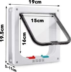 DOWO® - Kattenklep - Kattenluik - Kattenluikje - 4-weg Magneetsluiting Huisdierklep, Eenvoudige Installatie Kattendeur Huisdierendeur Aan De Muur, Houten Deur, Upvc Binnendeur, Baksteenwanden, Houten Deuren (M - Buitenmaat 19 X20 Cm) -Winkel Voor Kattenbenodigdheden 1183x1200