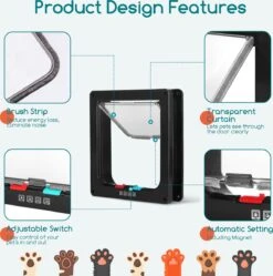 Nobleza Kattenluik Met Tunnel - 4 Vergrendelingsstanden - Weerbestendig - Binnen En Buiten - 28.5 X 25 Cm - Maat XL - Zwart -Winkel Voor Kattenbenodigdheden 1188x1200 4