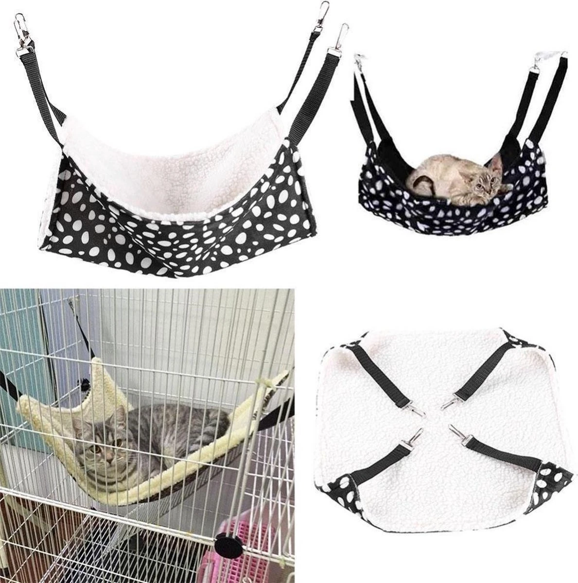 Merkloos Dieren Hangmat - Hangende Mat Deken Speeltje Voor Fret / Konijn / Cavia / Hamster / Rat / Chinchilla - Katten Kooi Hangmat 3 Merkloos Dieren Hangmat - Hangende Mat Deken Speeltje Voor Fret / Konijn / Cavia / Hamster / Rat / Chinchilla - Katten Kooi Hangmat