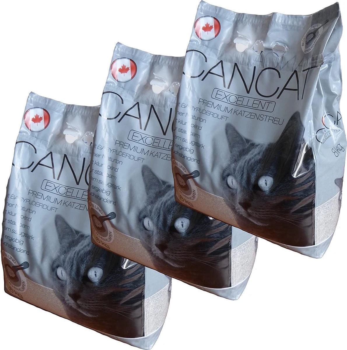 Cancat Excellent Kattenbakvulling 3x8kg Perfecte Klontvorming Met Babypoeder 3 Cancat Excellent Kattenbakvulling 3x8kg Perfecte Klontvorming Met Babypoeder