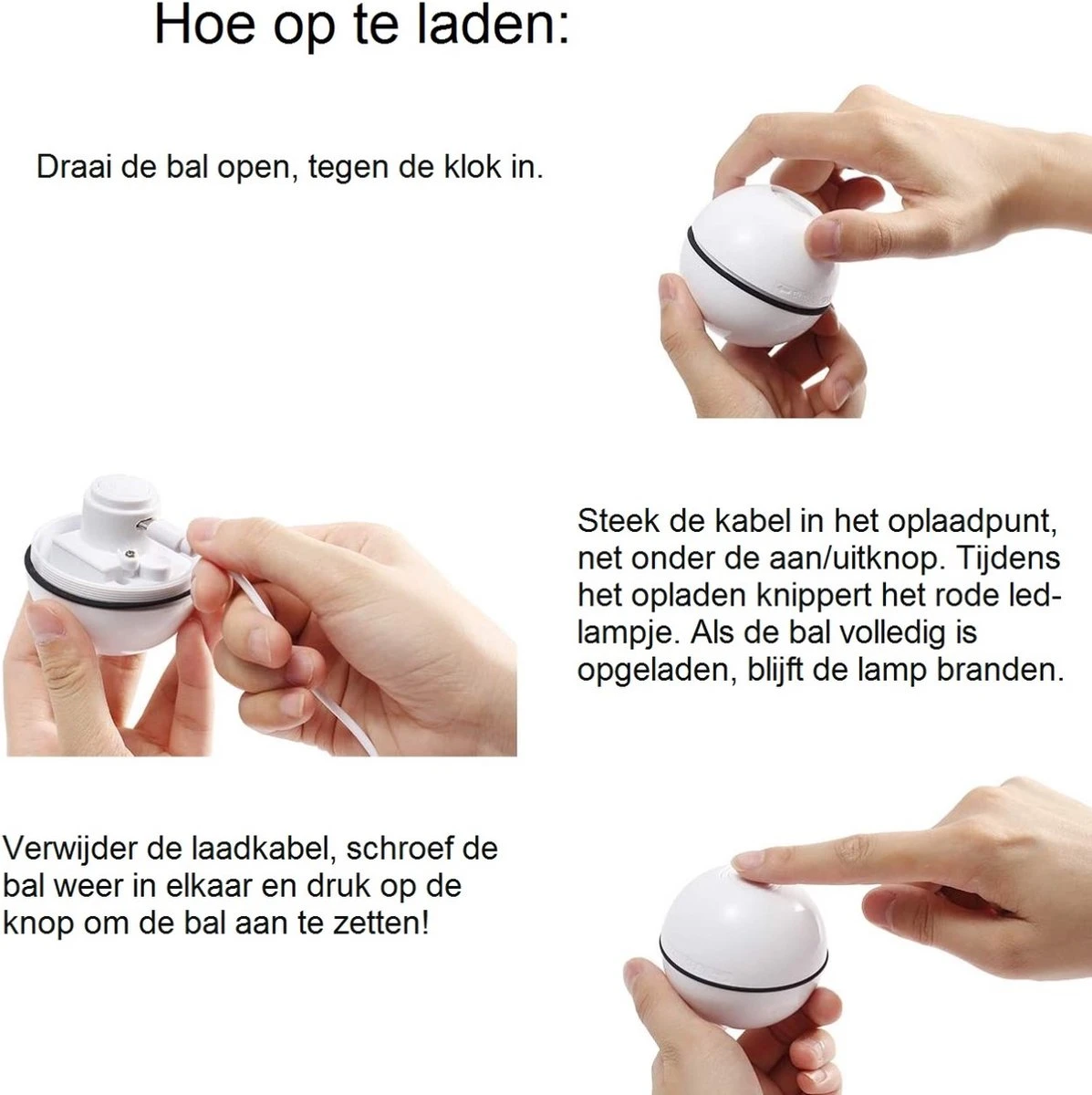 Catchit!® Interactieve Zelfrollende Bal Katten - Kattenspeeltjes - Inclusief USB Kabel En Staartjes - Kattenspeelgoed - Smart - Grijs 8 Catchit!® Interactieve Zelfrollende Bal Katten - Kattenspeeltjes - Inclusief USB Kabel En Staartjes - Kattenspeelgoed - Smart - Grijs - Afbeelding 6