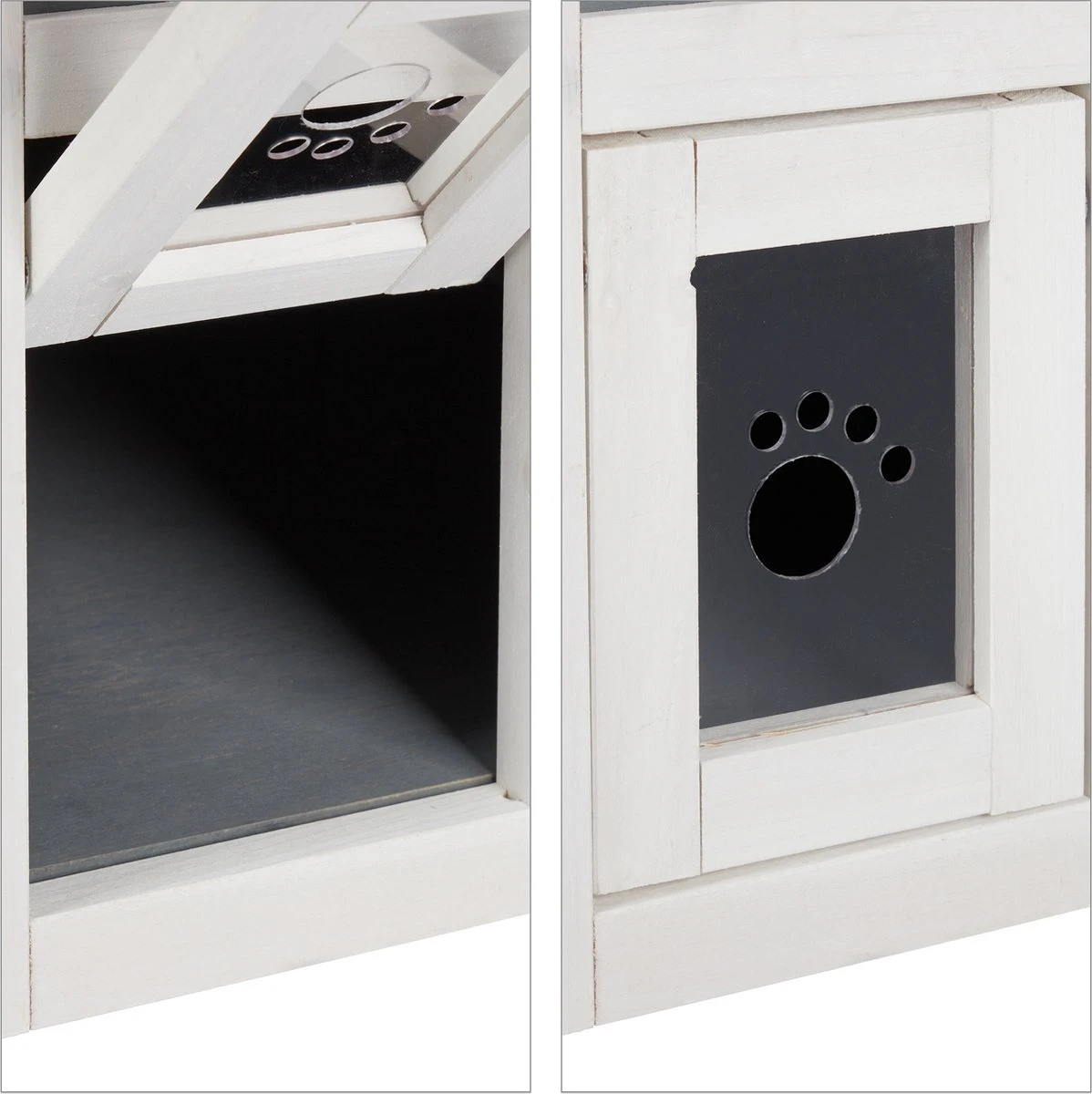 Relaxdays Kattenhuis Buiten - Groot Kattenhok Binnen - Hoog Kattenmeubel Grijs Hout - Tuin 12 Relaxdays Kattenhuis Buiten - Groot Kattenhok Binnen - Hoog Kattenmeubel Grijs Hout - Tuin - Afbeelding 10