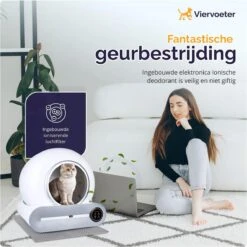 Viervoeter™ Kattenbak Zelfreinigend – Automatische Kattenbak – Zelfreinigende Kattenbak – Anti-geur – 53x58x55cm – Bedienen Via App – 65 Liter -Winkel Voor Kattenbenodigdheden 1198x1200 16