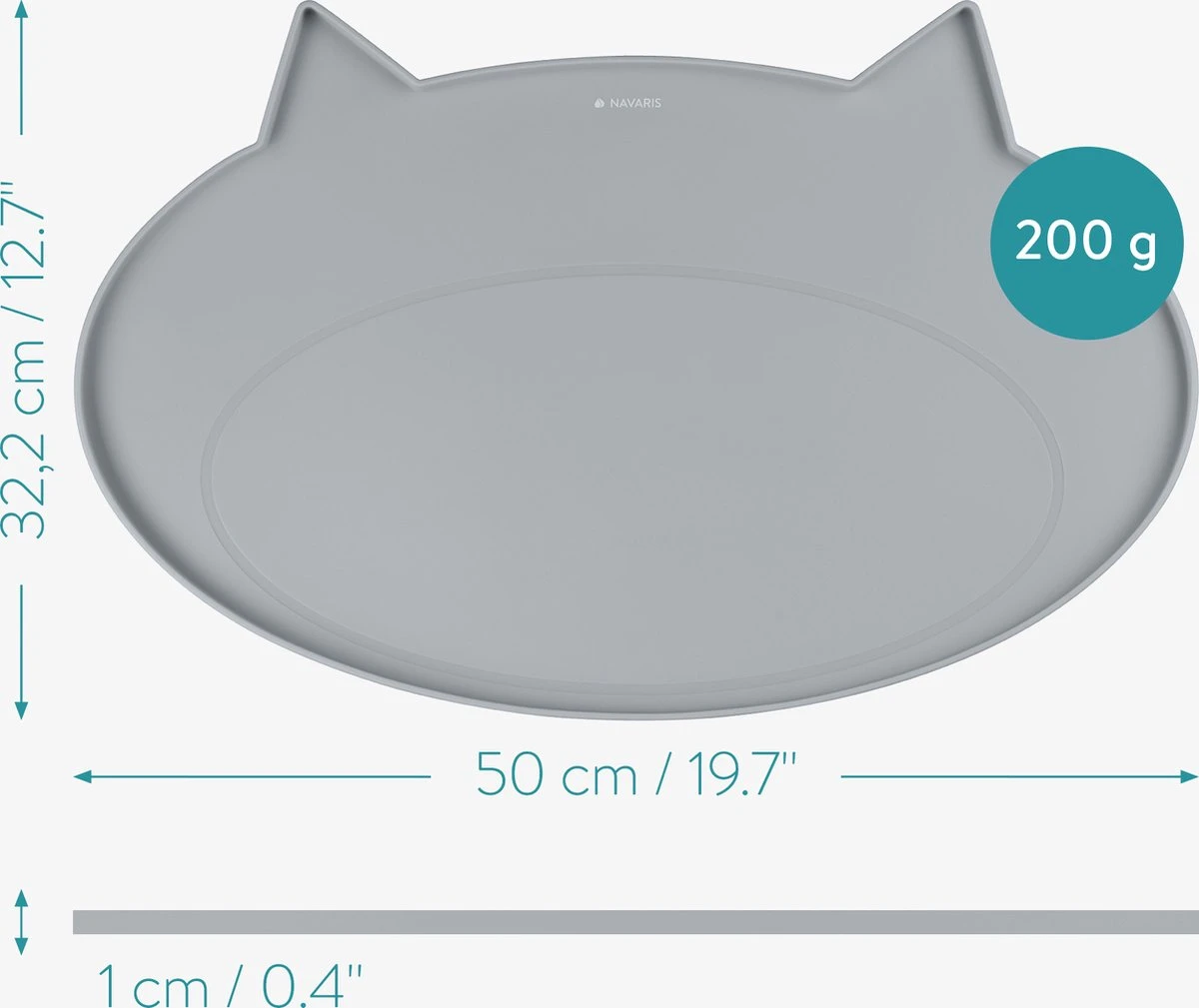 Navaris Siliconen Voederbakmat Voor Katten - Waterdichte Anti-slip Mat Voor Voerbak En Waterbak - 50x32 Cm - In Grijs Kattendesign 7 Navaris Siliconen Voederbakmat Voor Katten - Waterdichte Anti-slip Mat Voor Voerbak En Waterbak - 50x32 Cm - In Grijs Kattendesign - Afbeelding 5