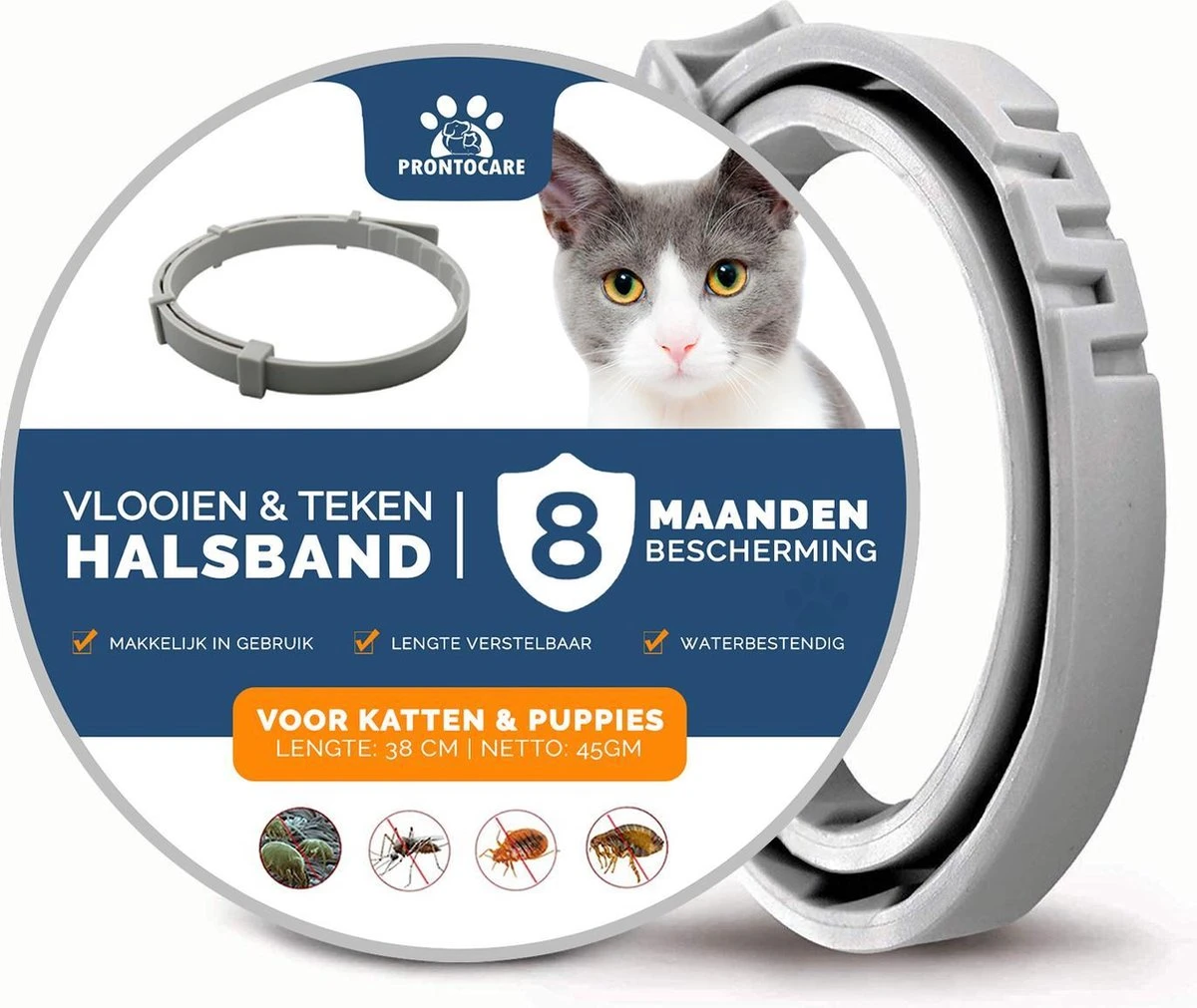 Vlooienband Kat - Vlooien Teken - Anti Tekenmiddel - Anti Teken - Diervriendelijk 3 Vlooienband Kat - Vlooien Teken - Anti Tekenmiddel - Anti Teken - Diervriendelijk