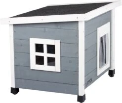 MyMax Kattenhuis - Hout - Openslaand Bitumen Dak - Kattenhuis Voor Buiten - Kattenhok - Kattenhuisje Hout - Grijs - 57*45*43CM -Winkel Voor Kattenbenodigdheden 1200x1020 1