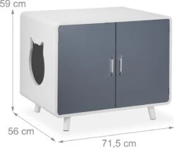 Relaxdays Kattenbak Ombouw Design - Kattenhuis Op Pootjes - Kattenmeubel Wit - Kattenkast -Winkel Voor Kattenbenodigdheden 1200x1021 1