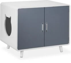 Relaxdays Kattenbak Ombouw Design - Kattenhuis Op Pootjes - Kattenmeubel Wit - Kattenkast -Winkel Voor Kattenbenodigdheden 1200x1067 1