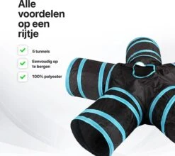 Tavaro Kattentunnel 5 Gangen - Met Speelbal - Kattenspeelgoed - Zwart / Blauw -Winkel Voor Kattenbenodigdheden 1200x1067 3