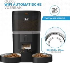 Pretty Paws QQ003 - Wifi Voermachine - Dubbele Voerbakjes - Zwart - Kat - 6L -Winkel Voor Kattenbenodigdheden 1200x1074