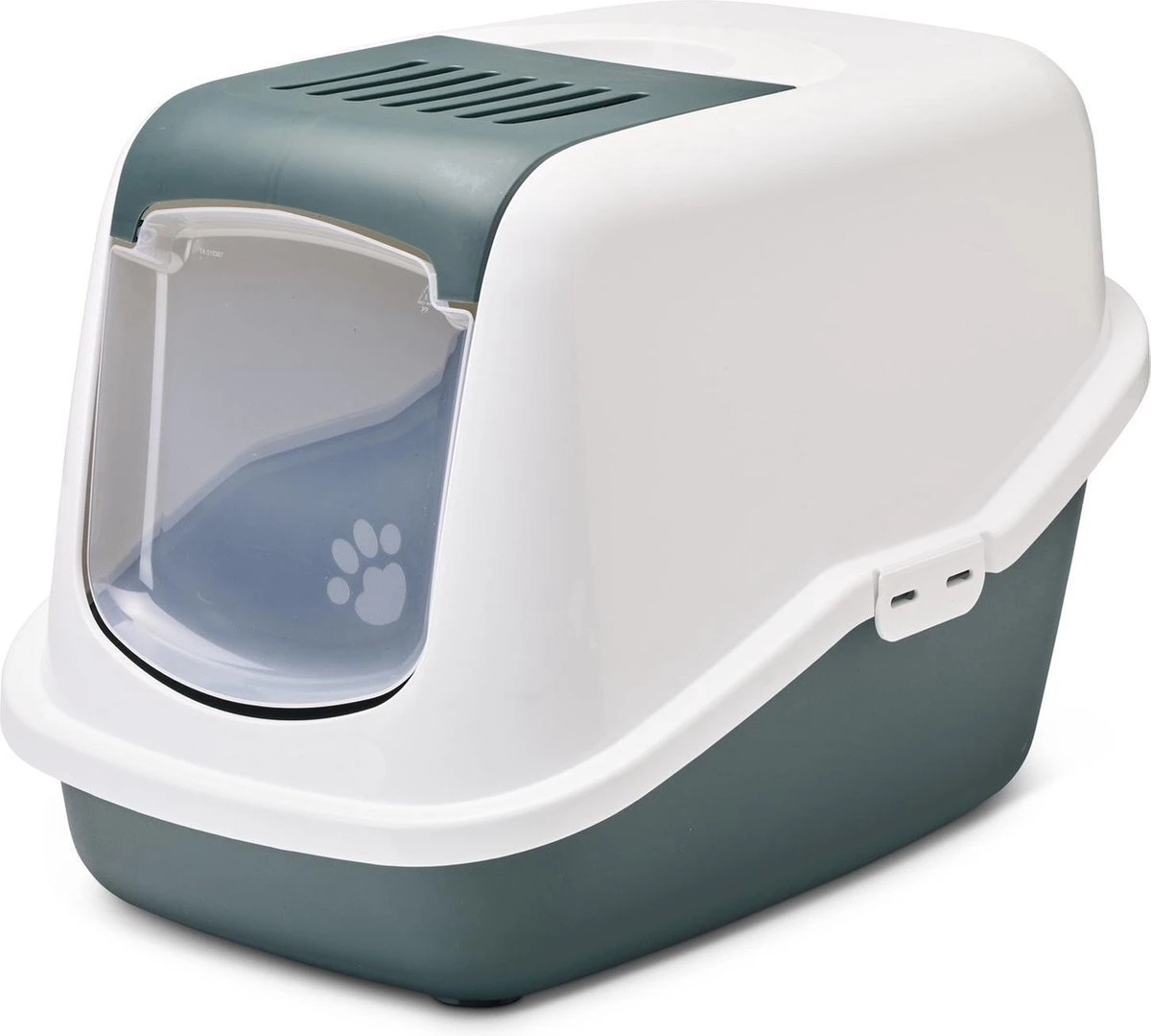 Savic Kattentoilet Nestor Nordic 56x39x38.5 Cm - Kattenbak - Groen&Wit 3 Savic Kattentoilet Nestor Nordic 56x39x38.5 Cm - Kattenbak - Groen&Wit