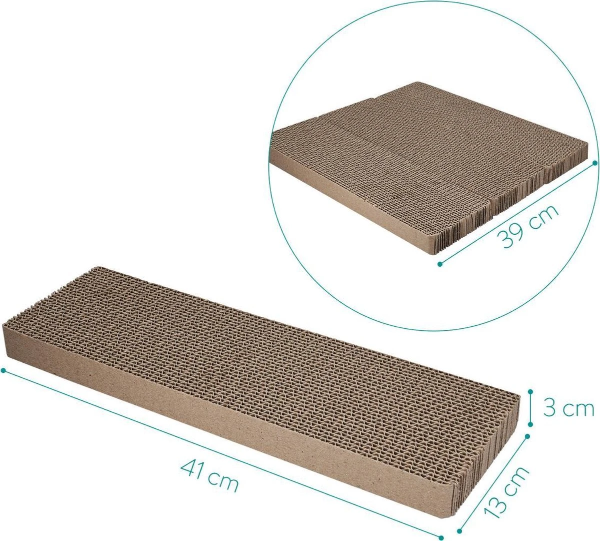 Navaris Kartonnen Krabplanken Voor Katten - Krabkarton Set Van 3 Stuks - 3 Krabmatten - Katten Karton Voor Ontspanning En Spelen 5 Navaris Kartonnen Krabplanken Voor Katten - Krabkarton Set Van 3 Stuks - 3 Krabmatten - Katten Karton Voor Ontspanning En Spelen - Afbeelding 3