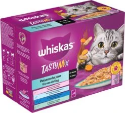 Whiskas 1+ Natvoer - Tasty Mix - Vis Van De Dag In Saus - Maaltijdzakjes 48 X 85 G -Winkel Voor Kattenbenodigdheden 1200x1085 1