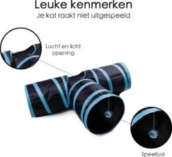 Merkloos Kattentunnel - Opvouwbaar - 3 Gangen - Voor Binnen En Buiten -Winkel Voor Kattenbenodigdheden 1200x1092 6