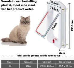 DOWO® - Kattenklep - Kattenluik - Kattenluikje - 4-weg Huisdierklep, Eenvoudige Installatie Kattendeur Huisdierendeur Aan De Muur, Houten Deur, Upvc Binnendeur, Baksteenwanden, Houten Deuren (M - Buitenmaat 20x22 Cm) 11 DOWO® - Kattenklep - Kattenluik - Kattenluikje - 4-weg Huisdierklep, Eenvoudige Installatie Kattendeur Huisdierendeur Aan De Muur, Houten Deur, Upvc Binnendeur, Baksteenwanden, Houten Deuren (M - Buitenmaat 20x22 Cm) -Winkel Voor Kattenbenodigdheden 1200x1098 1