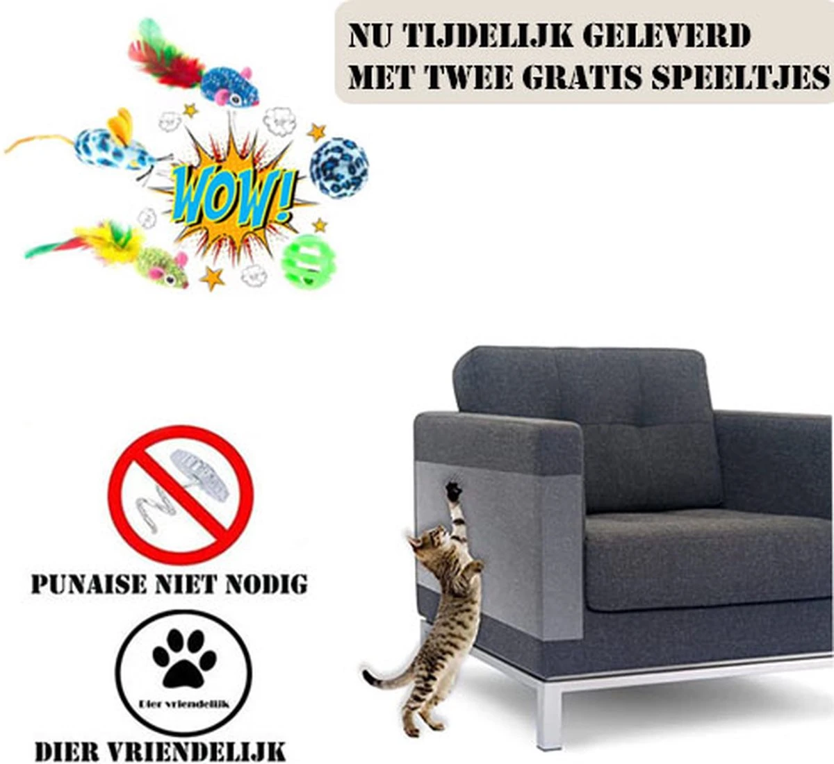Anti Krab Katten - Kattenspeeltjes - Catnip - Anti Krab Vellen - Krabplanken - Hond - Katten - Krabpaal - 8 Stuks 7 Anti Krab Katten - Kattenspeeltjes - Catnip - Anti Krab Vellen - Krabplanken - Hond - Katten - Krabpaal - 8 Stuks - Afbeelding 5