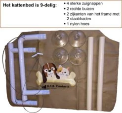 Merkloos Kattenhangmat – Hangmat Kat – Kattenmand Raam – Kattenkussen – Kattenbed – Poezenmand – Beige -Winkel Voor Kattenbenodigdheden 1200x1111 2