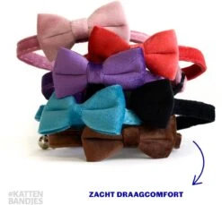 Kattenhalsband Velvet Met Strik | Halsband Kat | Kattenband Velours | Kattenbandje Velvet Met Strik, Veiligheidssluiting En Belletje In Roze -Winkel Voor Kattenbenodigdheden 1200x1112 1