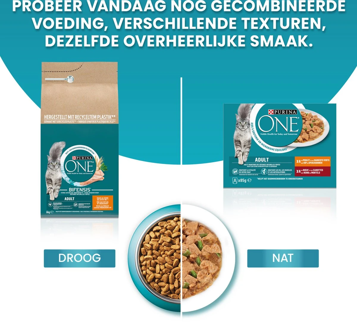 Purina ONE Adult - Kattenvoer Kip & Volkoren Granen - 3kg 8 Purina ONE Adult - Kattenvoer Kip & Volkoren Granen - 3kg - Afbeelding 6