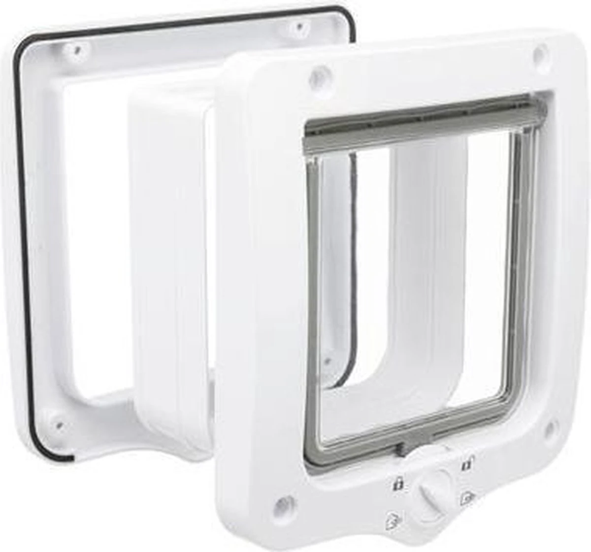 Trixie 4-Weg Kattenluik Inclusief Tunnelstuk Zwart - 20X22 CM 5 Trixie 4-Weg Kattenluik Inclusief Tunnelstuk Zwart - 20X22 CM - Afbeelding 3