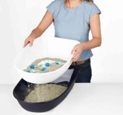 Trixie Berto Kattenbak Open Met Scheidingssyteem Donkergrijs/Blauw - 59X39X22 CM -Winkel Voor Kattenbenodigdheden 1200x1128 10