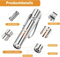 DOWO® - Laserpen - USB Oplaadbaar - Kattenspeeltjes - 7 Verschillende Standen - Laserlampje - RVS Zilver - Laser Pointer -Winkel Voor Kattenbenodigdheden 1200x1133 7