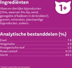 Whiskas 1+ Natvoer - Gevogelte - Selectie In Gelei - Maaltijdzakjes 80 X 85 G -Winkel Voor Kattenbenodigdheden 1200x1134