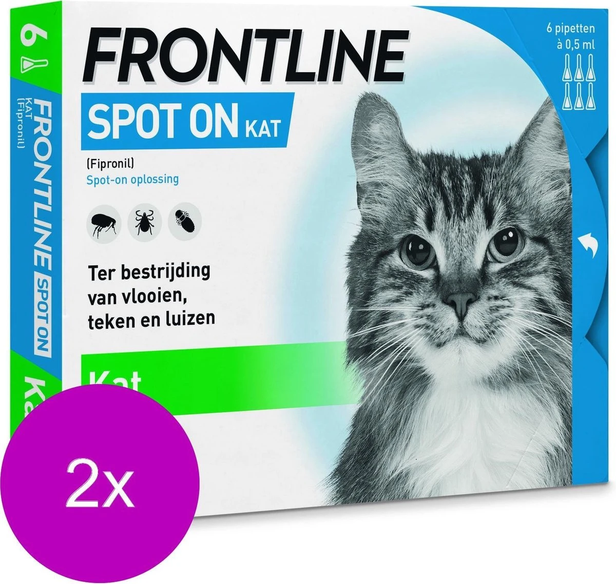 Frontline Spot On Kat - Anti Vlooien En Tekenmiddel - 2 X 6 Pip 5 Frontline Spot On Kat - Anti Vlooien En Tekenmiddel - 2 X 6 Pip - Afbeelding 3