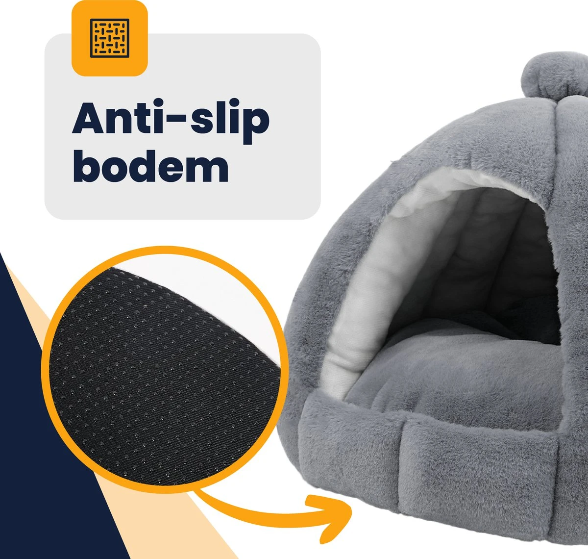 MIRO Katten Huis - Kattenhuizen - Kattenhok - Kattenmand - Dierenhuis - Extra Zacht - Grijs 3 MIRO Katten Huis - Kattenhuizen - Kattenhok - Kattenmand - Dierenhuis - Extra Zacht - Grijs - Afbeelding 2