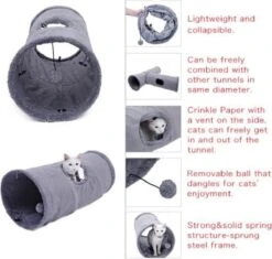 Fuzly Kattentunnel - Speeltunnel - Antraciet - Extra Stevig - Suede - 130cm X 30cm - Large 8 Fuzly Kattentunnel - Speeltunnel - Antraciet - Extra Stevig - Suede - 130cm X 30cm - Large -Winkel Voor Kattenbenodigdheden 1200x1140 6