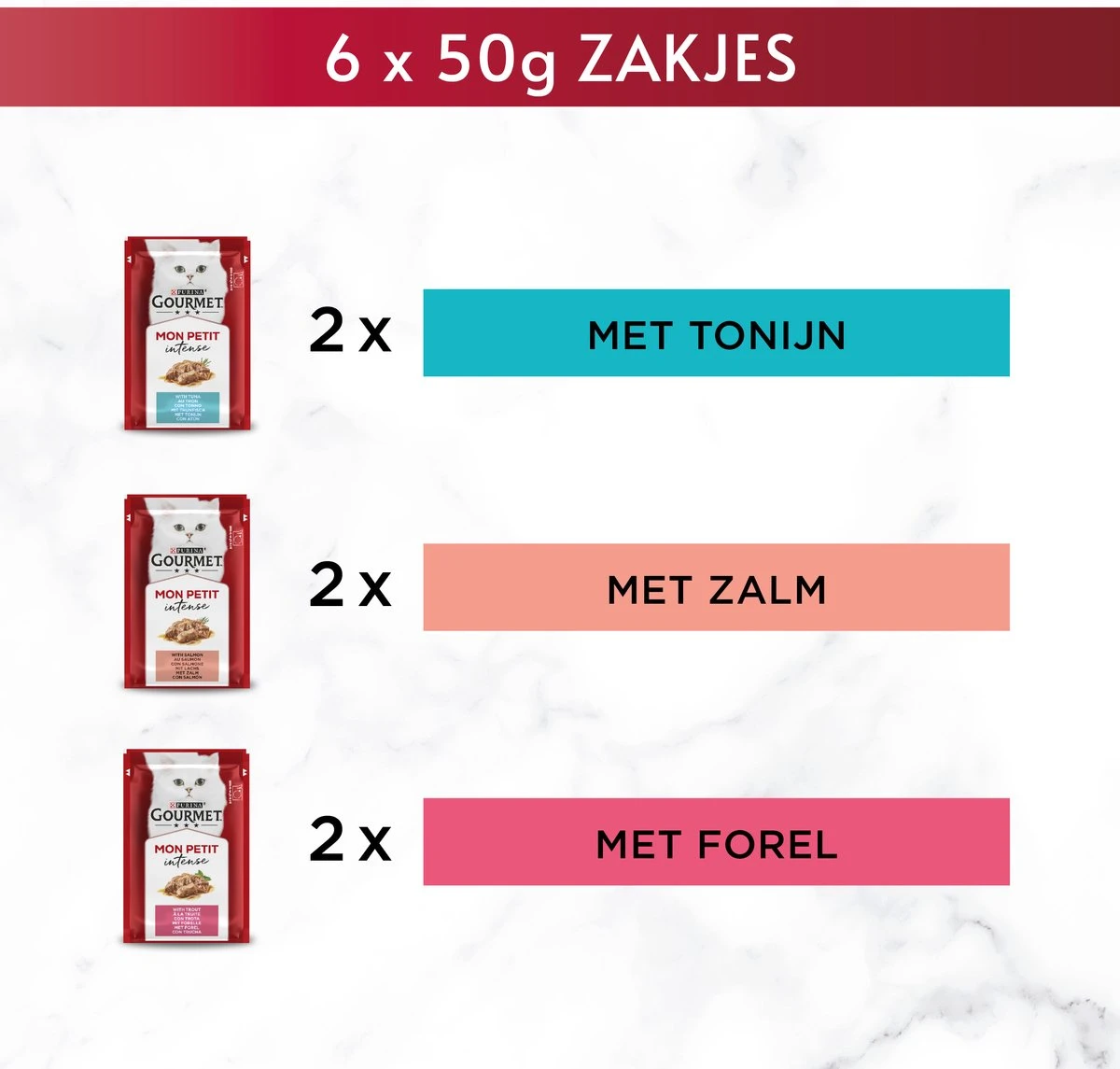 Gourmet Mon Petit Intense - Kattenvoer Natvoer - Vis - 24 X 50 Gr 5 Gourmet Mon Petit Intense - Kattenvoer Natvoer - Vis - 24 X 50 Gr - Afbeelding 3