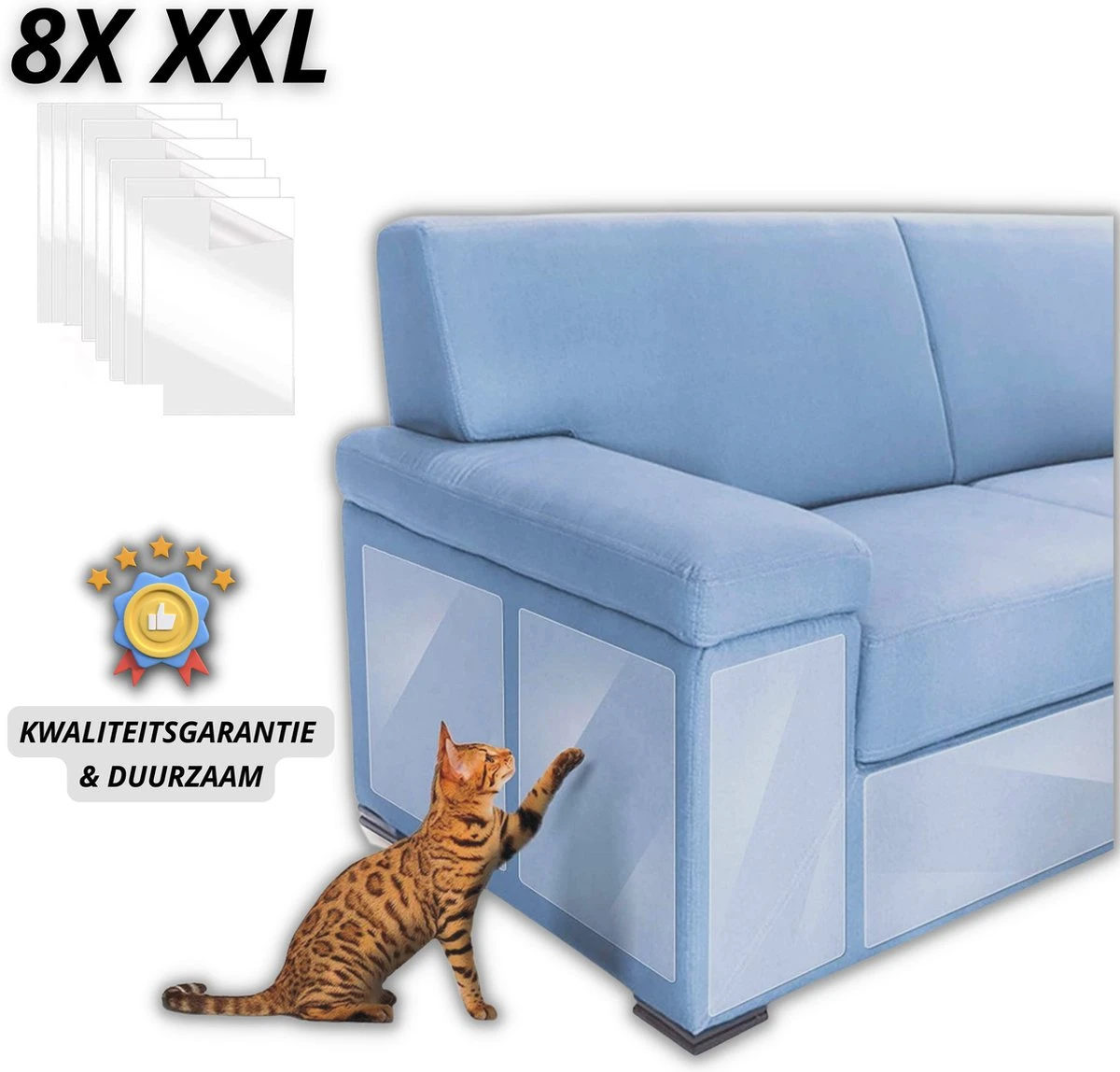 Anti Krab Katten - Anti Krab Vellen - Voor Katten En Honden - Dubbelzijdig - 8 Stuks - Duurzaam - Extra Groot 3 Anti Krab Katten - Anti Krab Vellen - Voor Katten En Honden - Dubbelzijdig - 8 Stuks - Duurzaam - Extra Groot