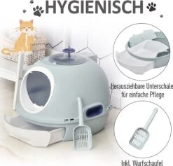 PawHut Kattentoilet Kattenbak Dakraam Bodembak Schep Draagbaar PP ABS D31-012 27 PawHut Kattentoilet Kattenbak Dakraam Bodembak Schep Draagbaar PP ABS D31-012 -Winkel Voor Kattenbenodigdheden 1200x1150 3