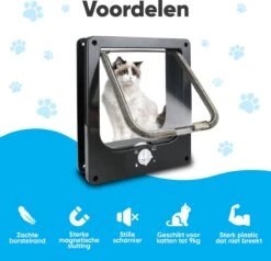 BFreshPets Kattenluik + Massageborstel - Met Tunnel - 4 Vergrendelingsstanden - Weersbestendig - Maat L - Zwart - 27 X 24 Cm -Winkel Voor Kattenbenodigdheden 1200x1156 3