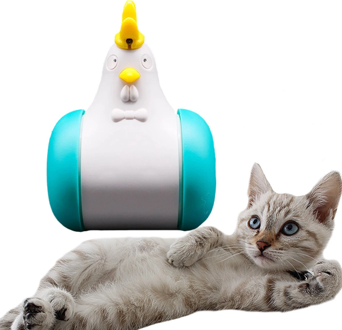 TocaToca Kip- Interactieve Zelf Bewegende Speeltje- Kattenspeeltjes- Kattenspeelgoed- Intelligentie- Kip Voor Katten- Laser- USB- Speelgoed- Geluid- Blauw 3 TocaToca Kip- Interactieve Zelf Bewegende Speeltje- Kattenspeeltjes- Kattenspeelgoed- Intelligentie- Kip Voor Katten- Laser- USB- Speelgoed- Geluid- Blauw