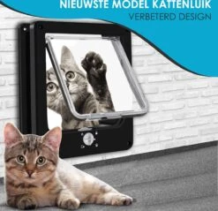 Gluxury Kattenluik Zwart Met Tunnel - 4 Vergrendelingsstanden - Weerbestendig - Binnen En Buiten - Maat L - Nederlandse Handleiding -Winkel Voor Kattenbenodigdheden 1200x1159 32